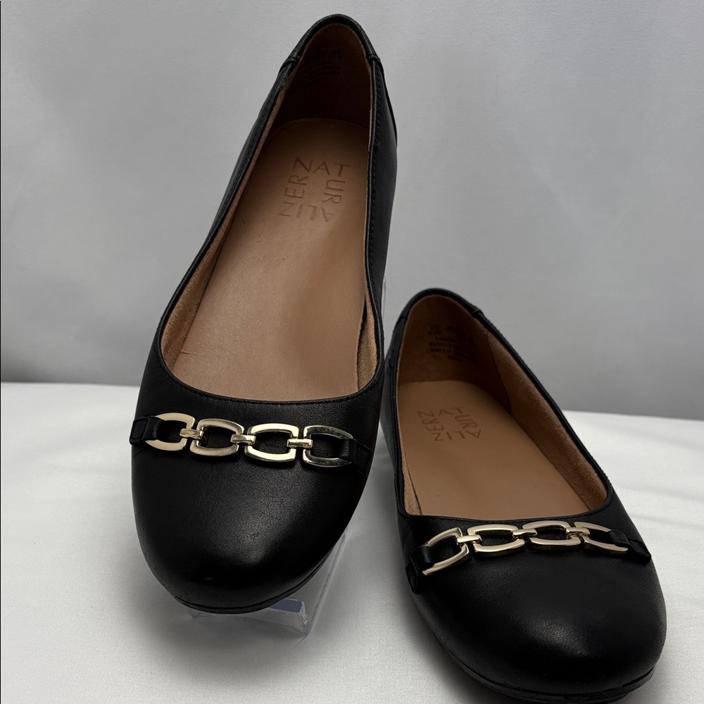 Naturalizer Women’s Sz5.5 Black Chain Detail Loafers/Flats‎ #0248